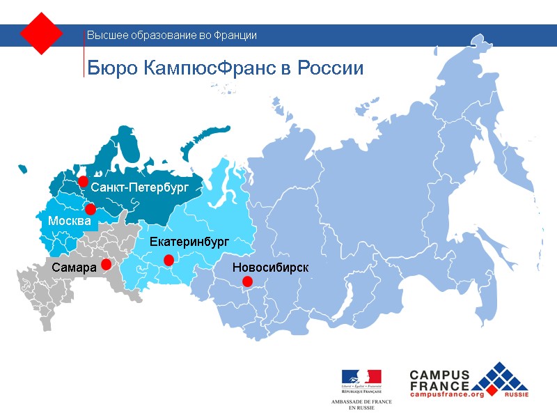 Бюро КампюсФранс в России Санкт-Петербург Москва  Новосибирск Екатеринбург Самара